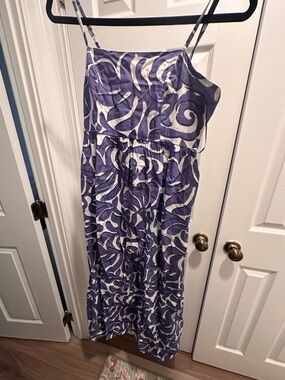 Jessica Simpson Purple and White Patterned Maxi Dress